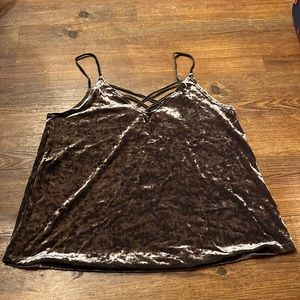 Velvet camisole - olive green - size L